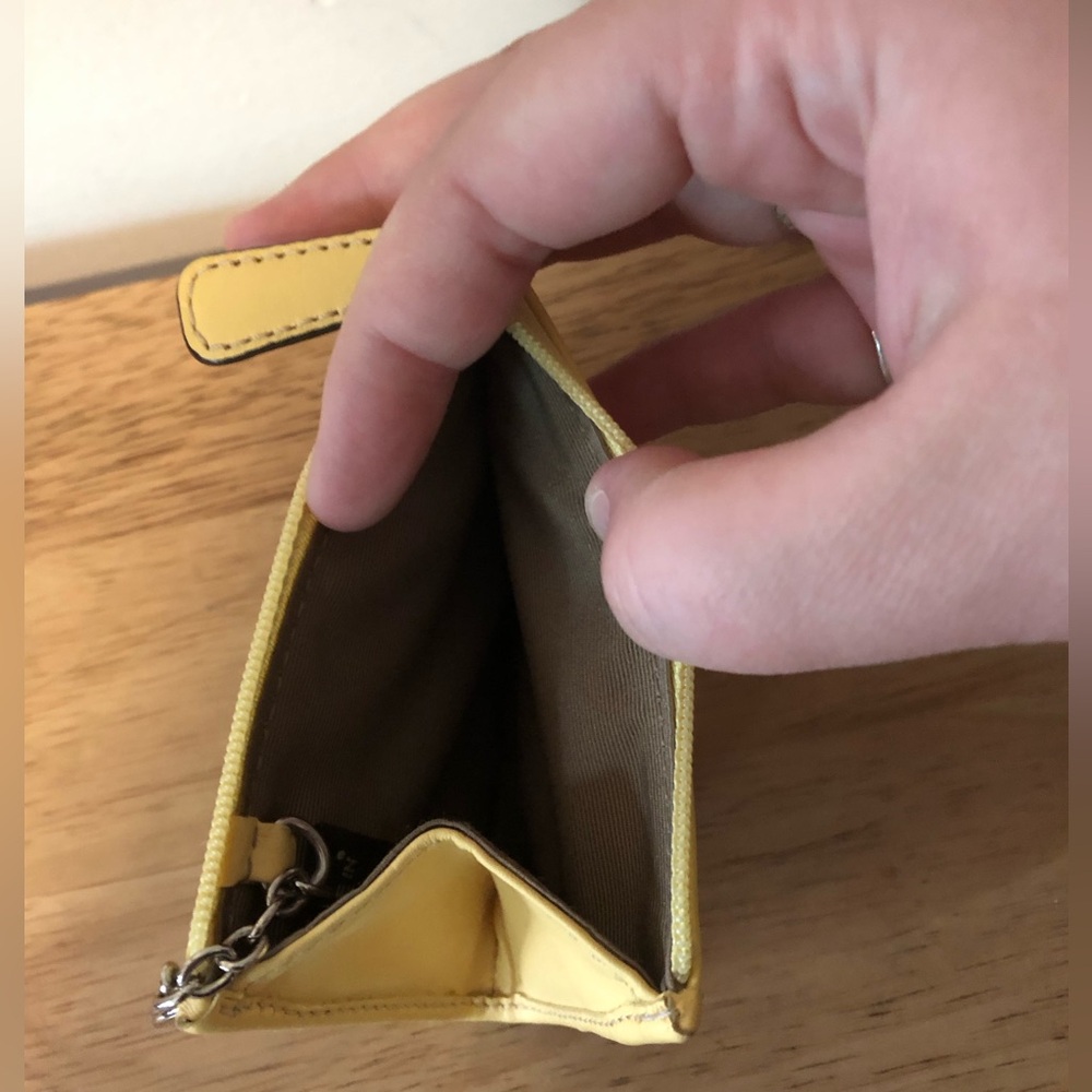 Coach Yellow Patent Keychain Card Holder - Picture 3 of 5